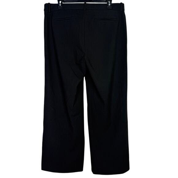 J. Crew High Rise Peyton Crop Wide Leg Stretch Trouser Pants Pockets 14 T Black - Picture 4 of 15